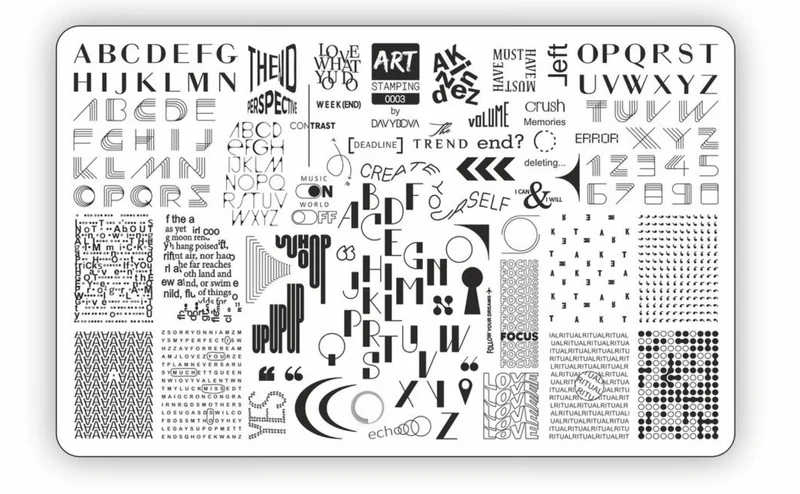 0003 by Davydova Matte stamping schablone + design blatt ART STAMPING