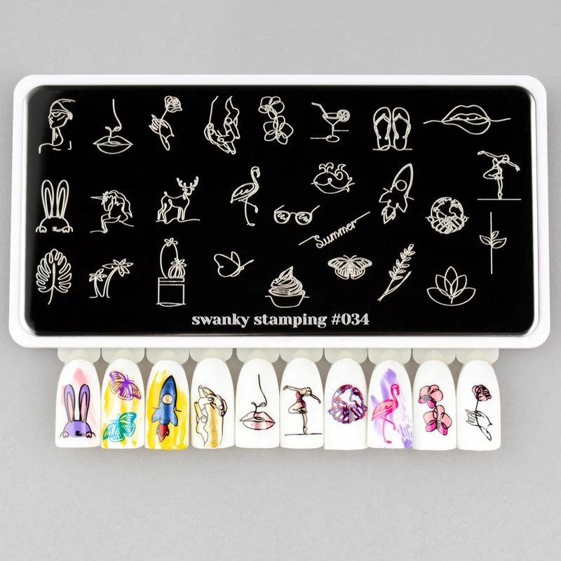 Stamping Platte Schablone Nr. 034 von Swanky