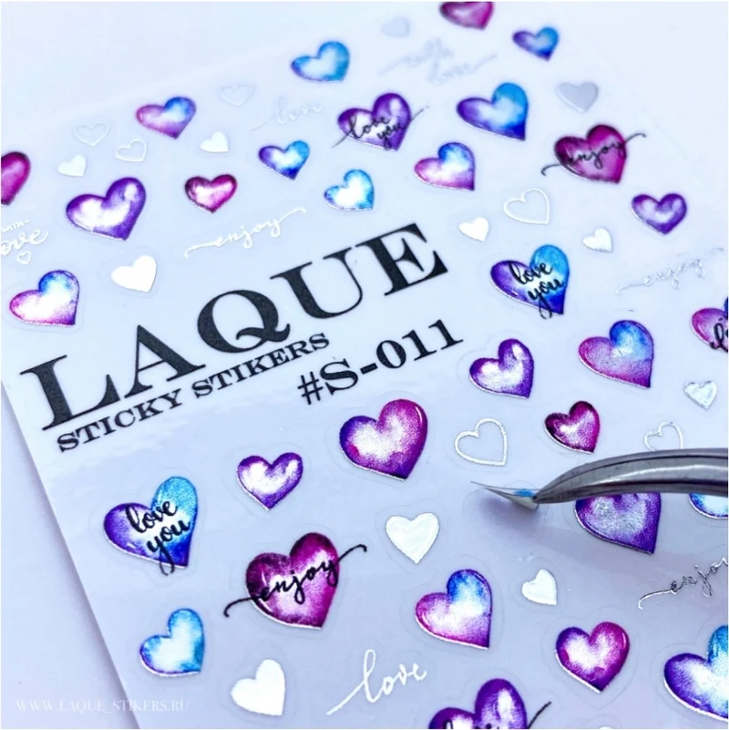 Selbstklebende Sticker S-011 silber, Liebe, Herzchen