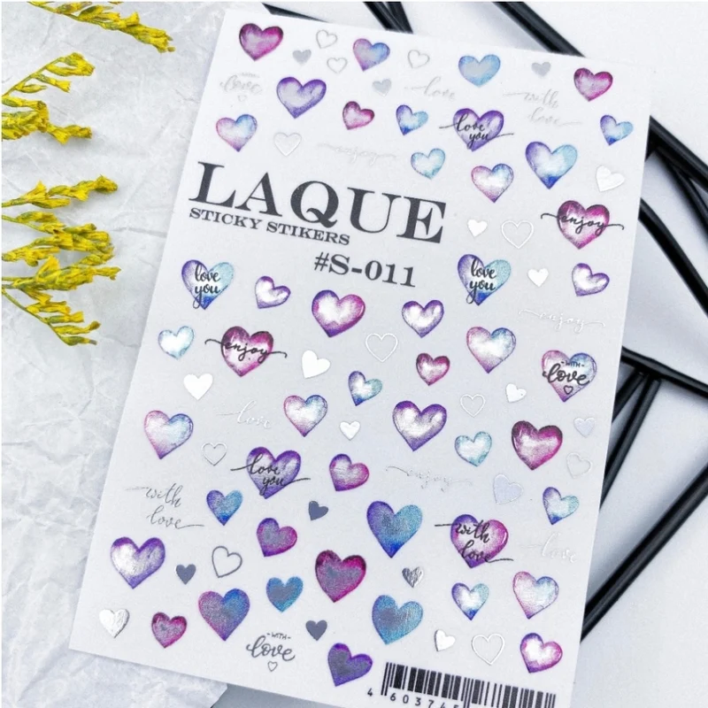Selbstklebende Sticker S-011 silber, Liebe, Herzchen