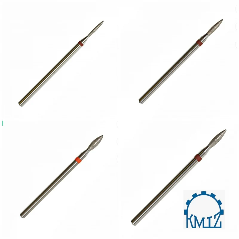 Fräseraufsatz Diamant Bit Flamme fein (rot) in Größen: 1,0 mm bis 2,5 mm von KMIZ