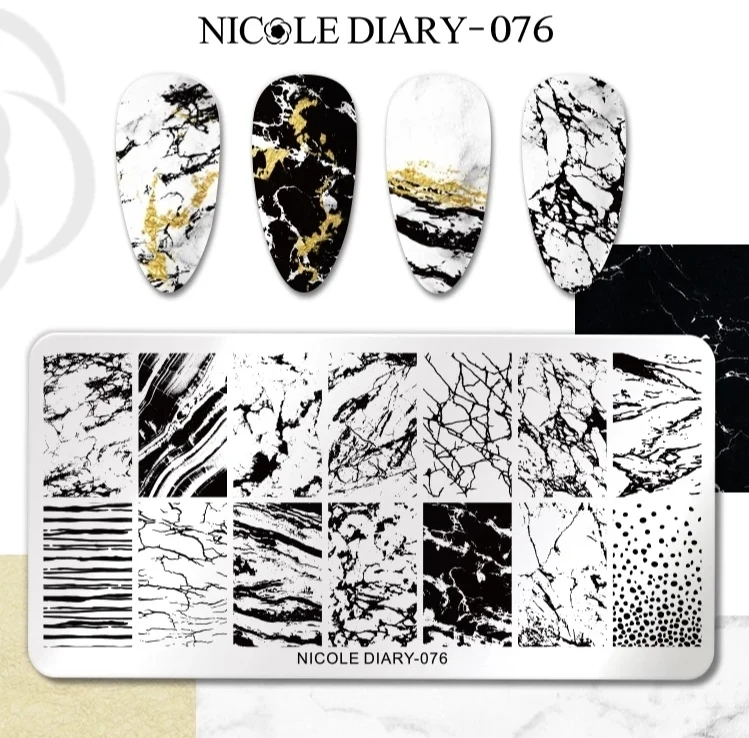 Stamping Platte Schablone Marmor Effekt ND-076