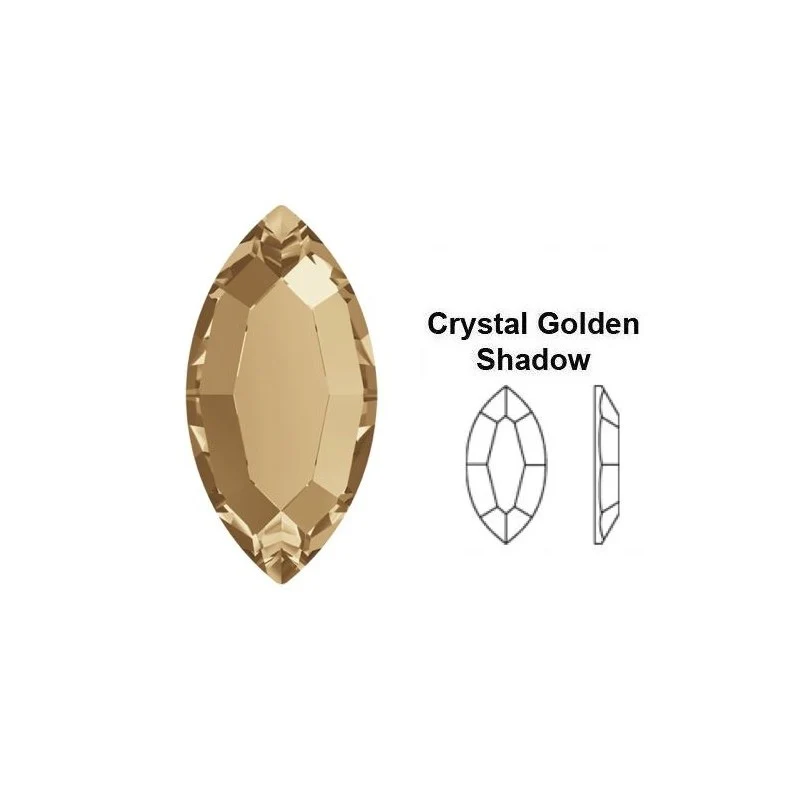 Strasssteine "2200 Navette Flat Back Golden Shadow" 6 St. (8mmx4mm) von Swarovski