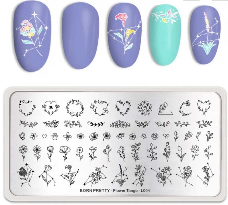 Stamping Platte Schablone Blumen FTL004