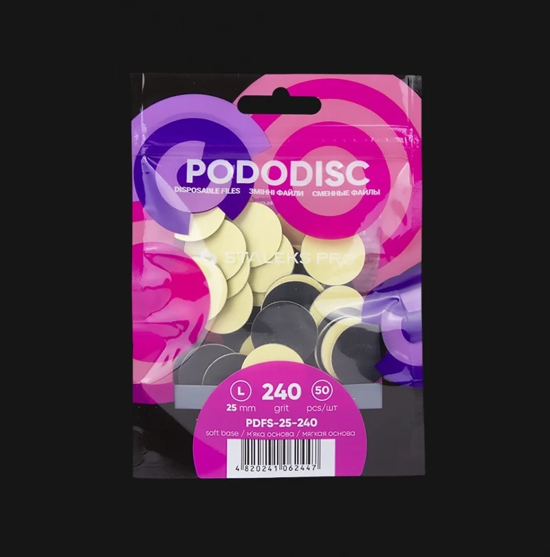 Ersatz Schleifpapier auf Schaumstoffbasis für Podo Disc L PDFS-25 Körnung 80-320 (50 St.) STALEKS PRO
