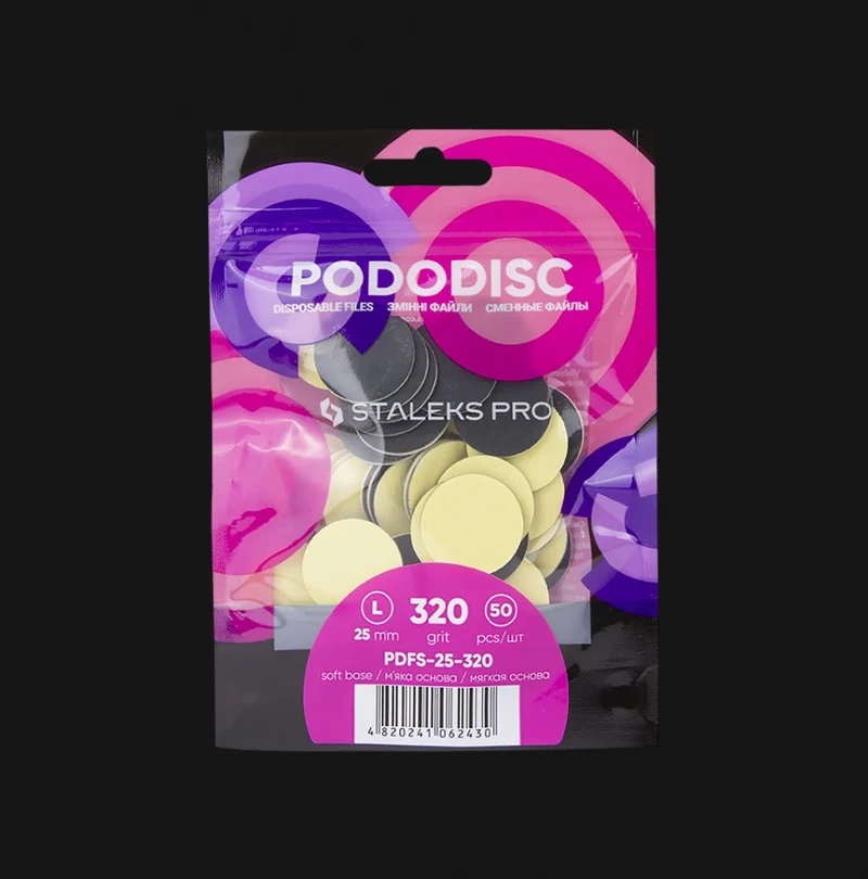 Ersatz Schleifpapier auf Schaumstoffbasis für Podo Disc L PDFS-25 Körnung 80-320 (50 St.) STALEKS PRO