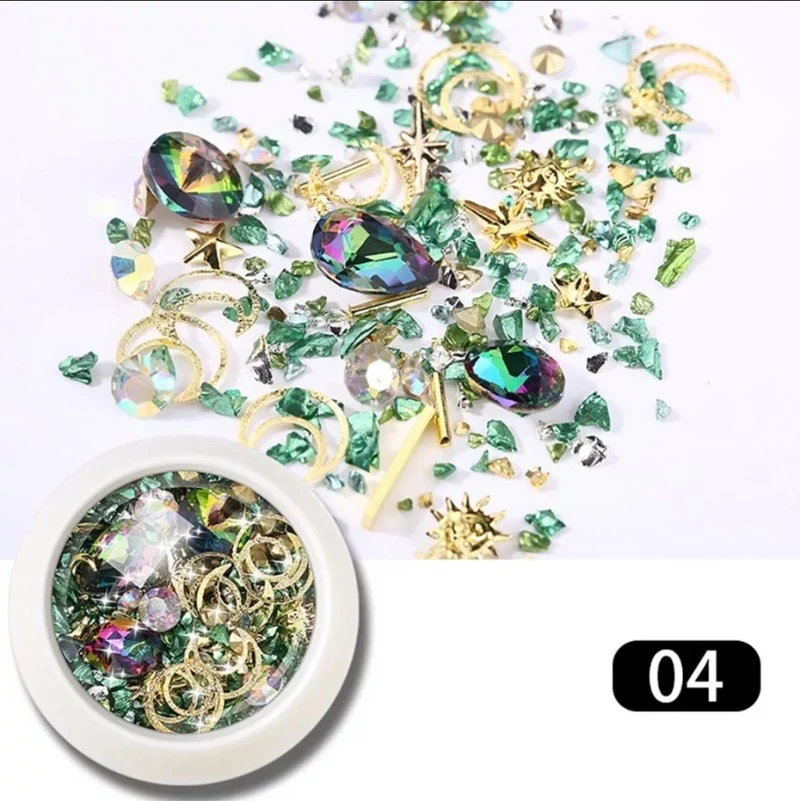 Nailart Schmuck Set in verschiedenen Farben