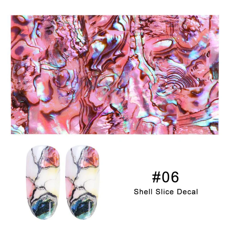Muschel (seashell) rose 06 — Perlmutt Nailart
