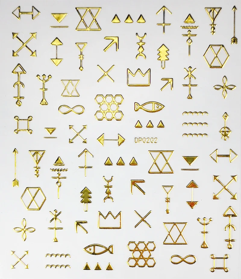 Aufkleber 3d line art 02 gold Nailart