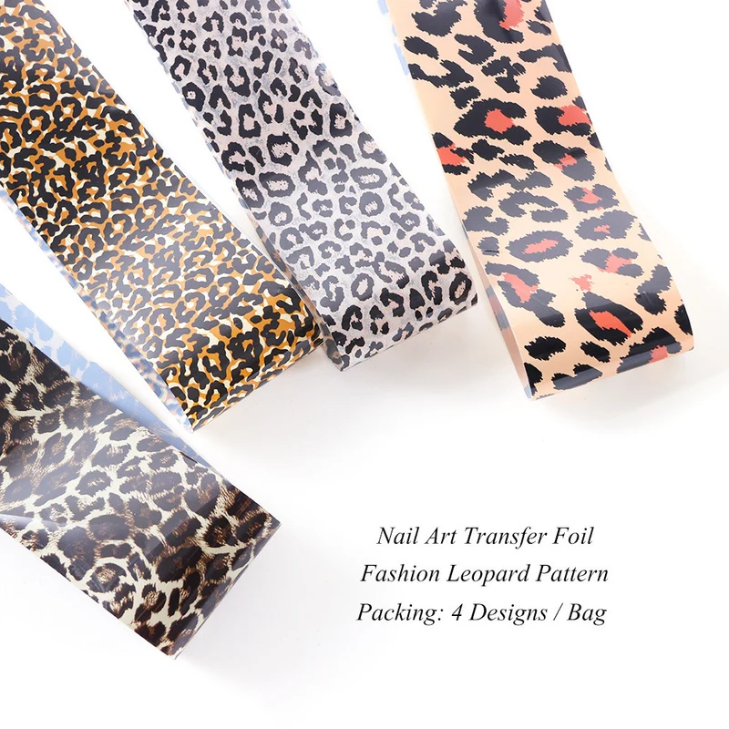 Nailart Folie Leopard Print 4 pcs