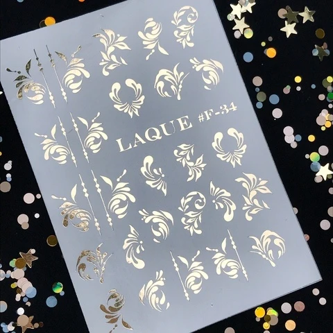 Sticker Design F-34 Gold von LAQUE (Wasserlösliche Aufkleber)