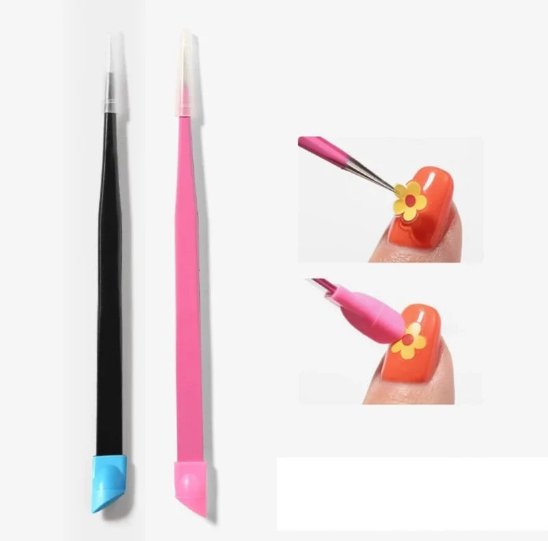 Pinzette für Nailart aus Edelstahl rosa