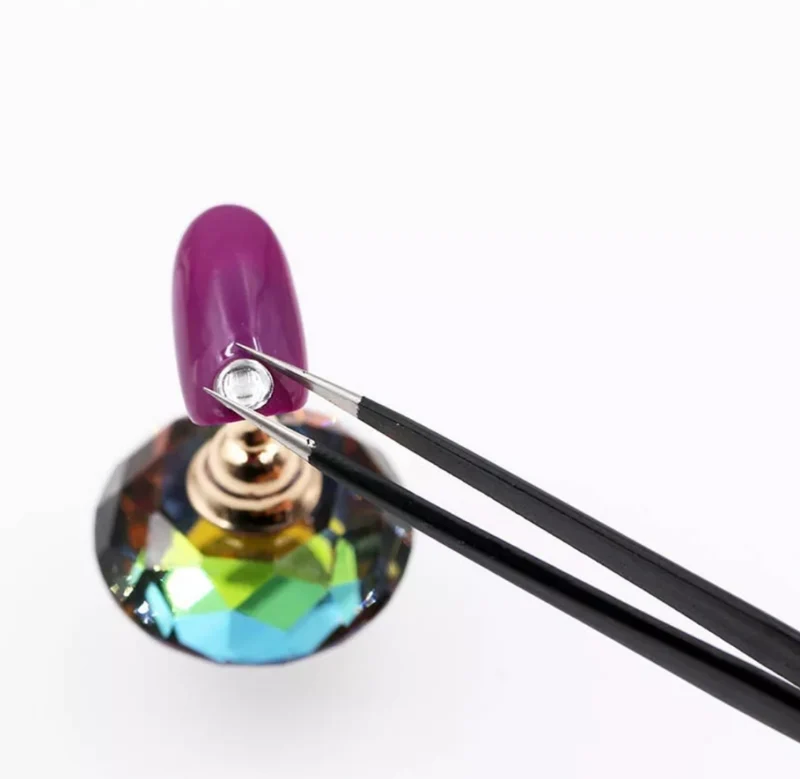 Pinzette für Nailart aus Edelstahl rosa