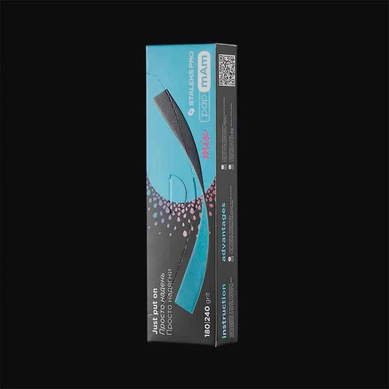 Doppelseitige Einwegfeilen DFCMIX-22 papmAm Mix für gerade Nagelfeile (50 Stk.) STALEKS PRO