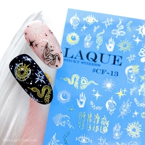 Slider mit Folie CF-13 weiß gold (Wasserlösliche Aufkleber) von Laque