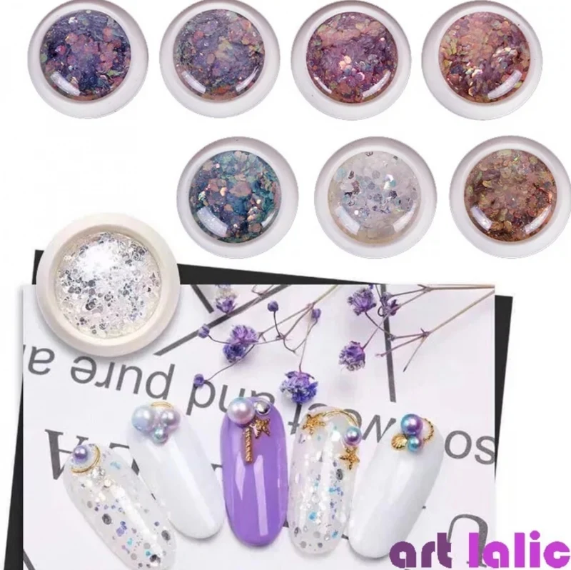 Nailart Set Pailletten DELUXE 8 Farben