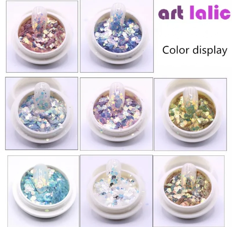 Nailart Set Pailletten DELUXE 8 Farben