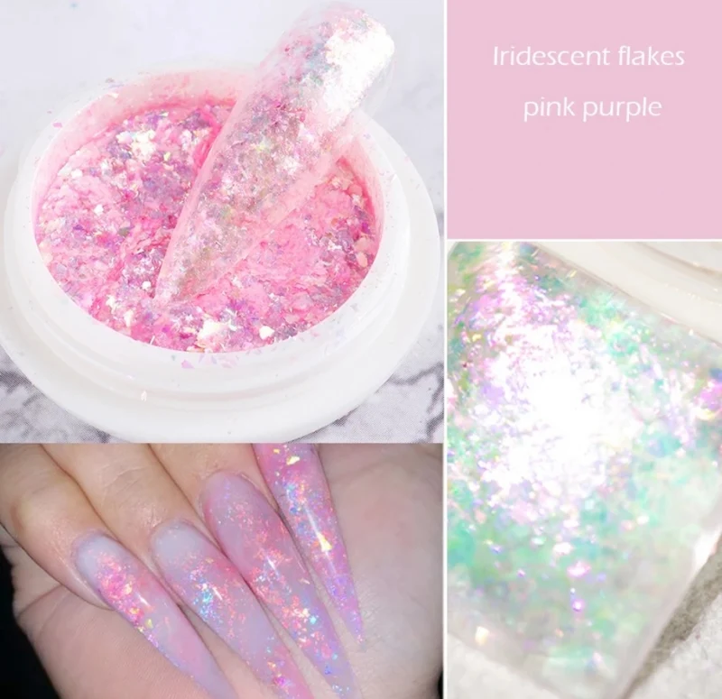 Glitter Flocken opal in verschiedenen Farben