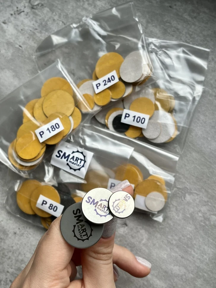 DISK-Set von SMART Größe S, M und L + zu jeder Größe und jedem Gritt je 5 Feilblätter