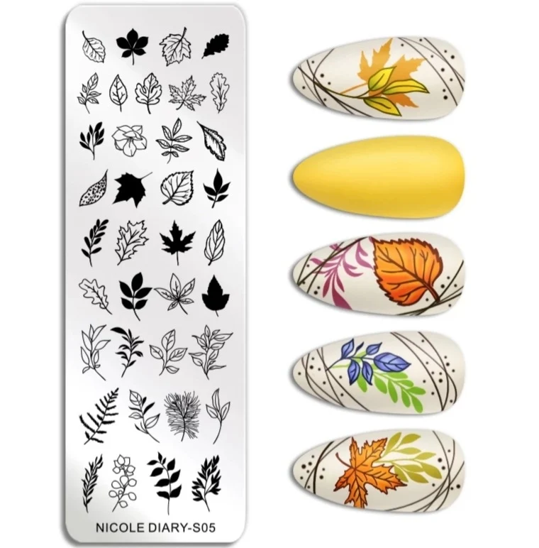 Stamping Platte Schablone Blätter ND-S05