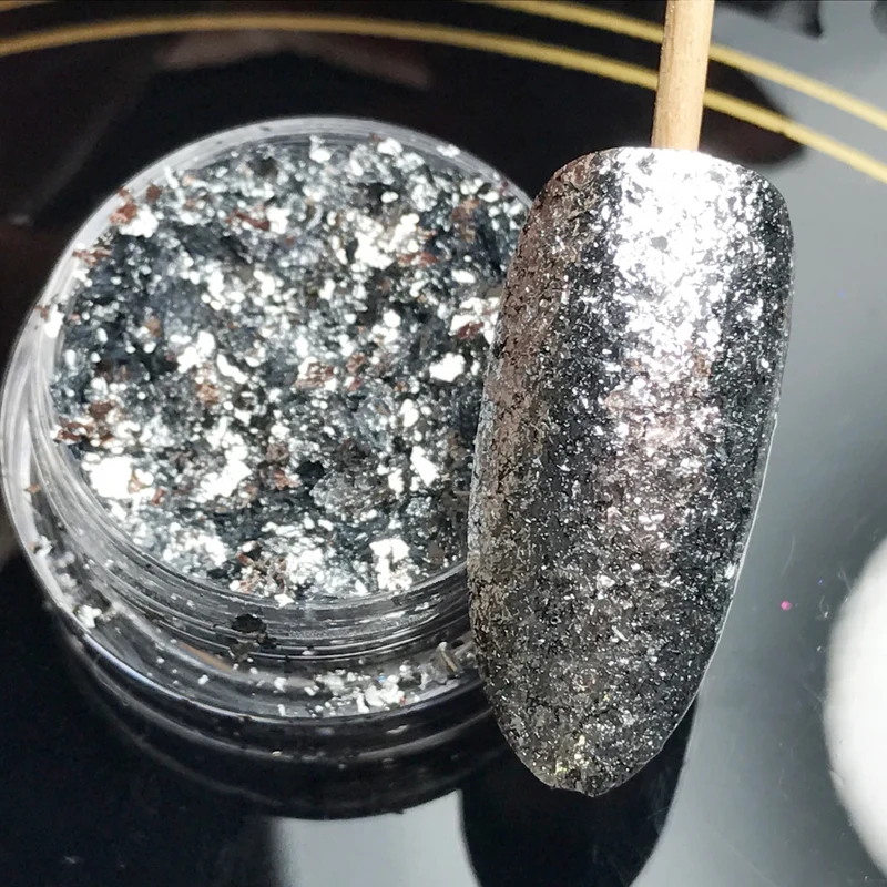 Glitter Flocken Folie silber von Laque