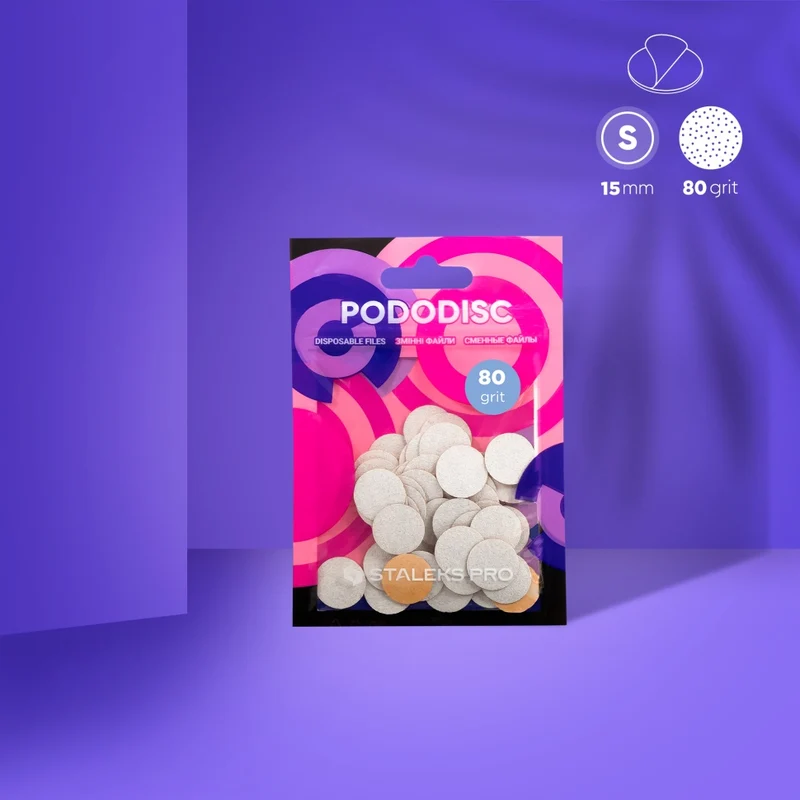 Weiße Ersatz Schleifpapier für Podo Disc S PDF-15W Körnung 80-320 (50 St.) STALEKS PRO