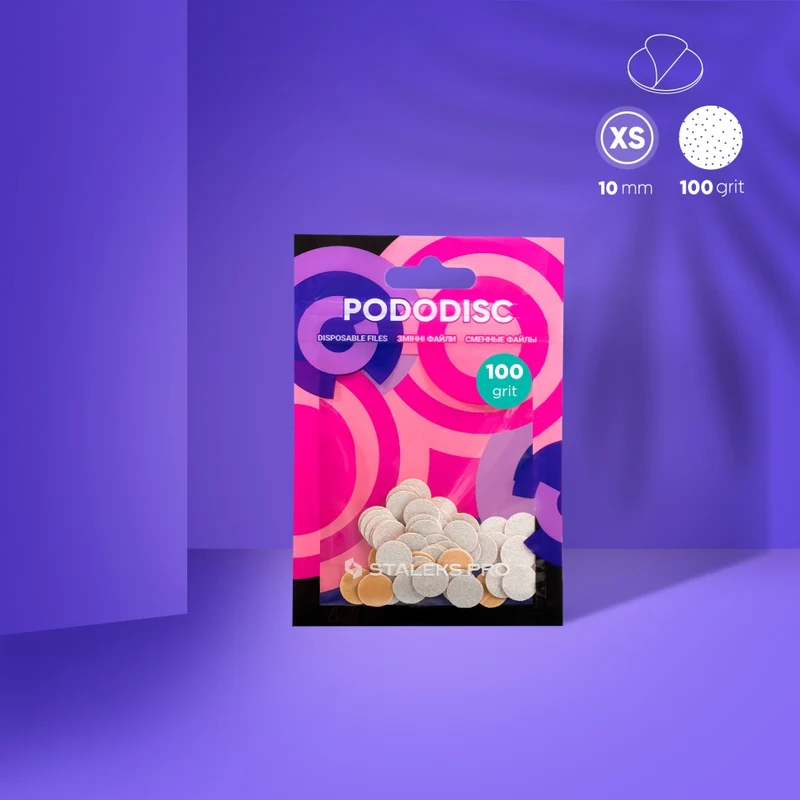 Weiße Ersatz Schleifpads für Podo Disk XS PDF-10W Körnung 80-320 (50 St.) STALEKS PRO