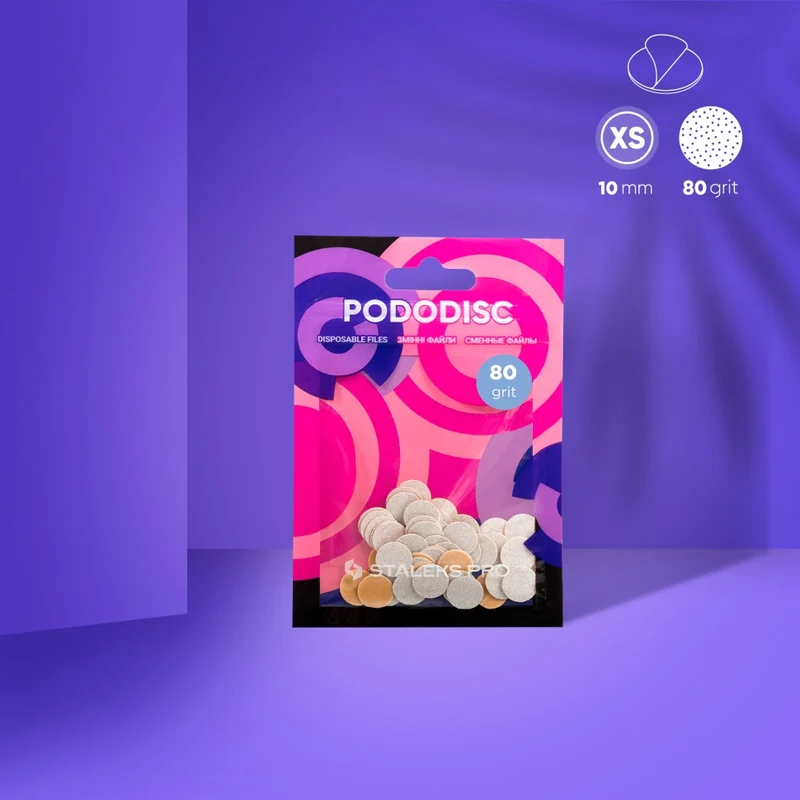 Weiße Ersatz Schleifpads für Podo Disk XS PDF-10W Körnung 80-320 (50 St.) STALEKS PRO