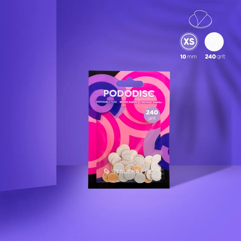 Weiße Ersatz Schleifpads für Podo Disk XS PDF-10W Körnung 80-320 (50 St.) STALEKS PRO