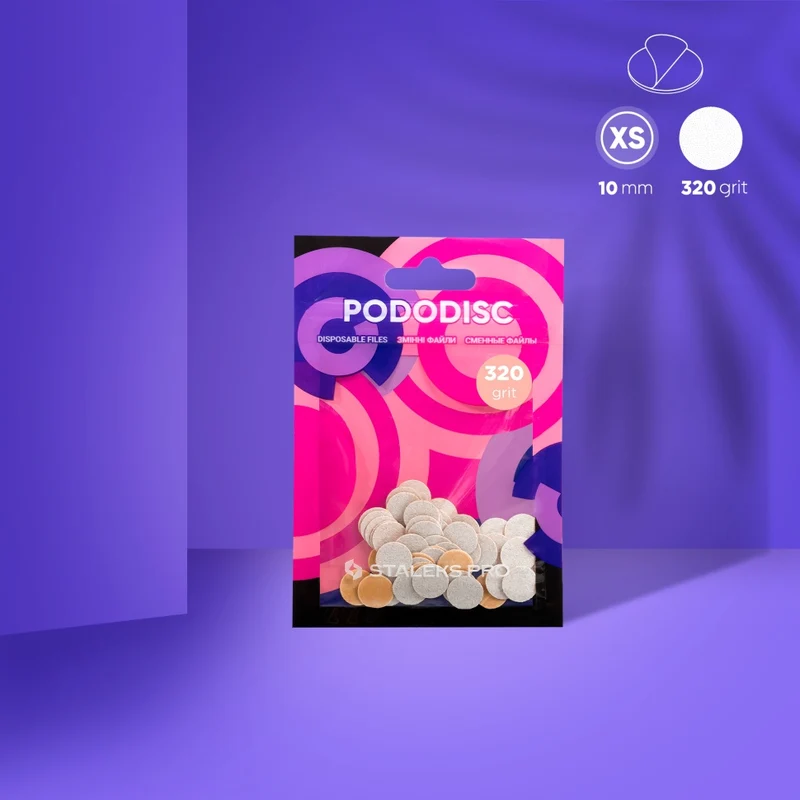 Weiße Ersatz Schleifpads für Podo Disk XS PDF-10W Körnung 80-320 (50 St.) STALEKS PRO