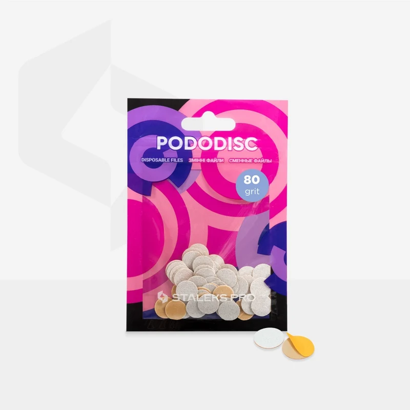 Weiße Ersatz Schleifpads für Podo Disk XS PDF-10W Körnung 80-320 (50 St.) STALEKS PRO