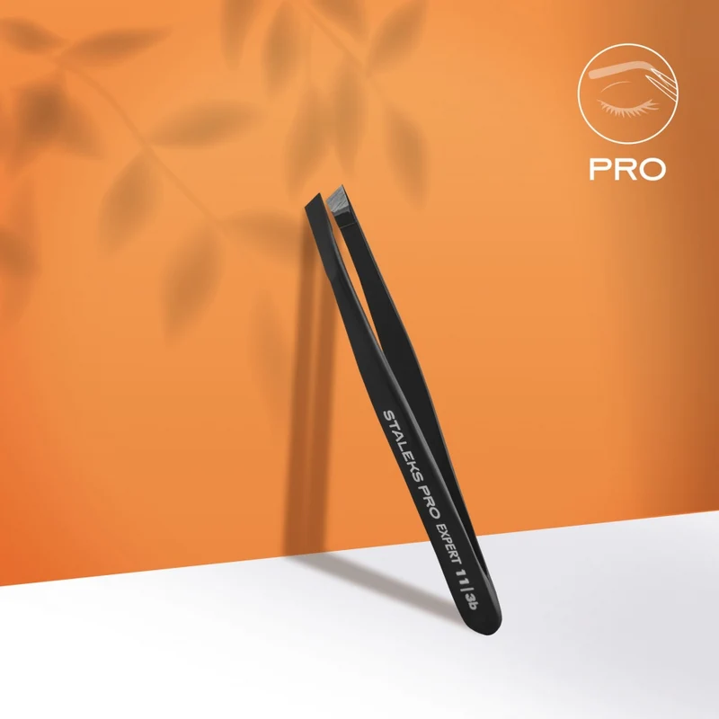Pinzette für Augenbrauen TE-11/3b (schwarz) STALEKS PRO EXPERT