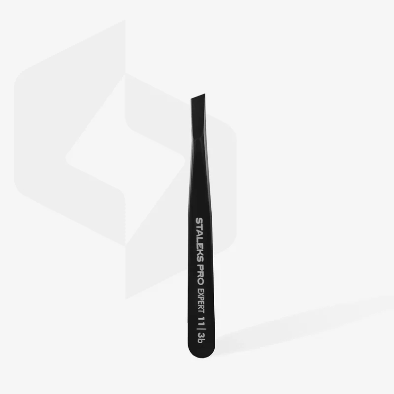 Pinzette für Augenbrauen TE-11/3b (schwarz) STALEKS PRO EXPERT