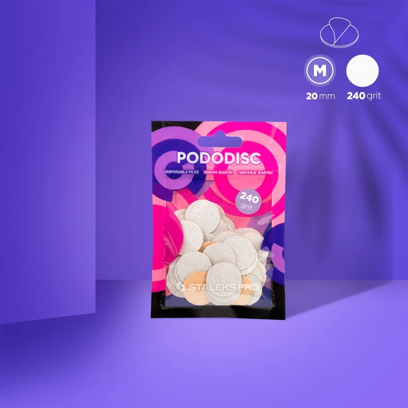 Weiße Ersatz Schleifpapier für Podo Disc M PDF-20W Körnung 80-320 (50 St.) STALEKS PRO