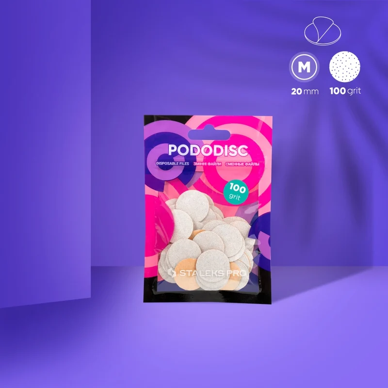 Weiße Ersatz Schleifpapier für Podo Disc M PDF-20W Körnung 80-320 (50 St.) STALEKS PRO