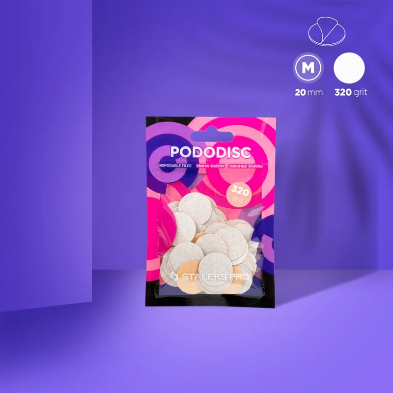 Weiße Ersatz Schleifpapier für Podo Disc M PDF-20W Körnung 80-320 (50 St.) STALEKS PRO
