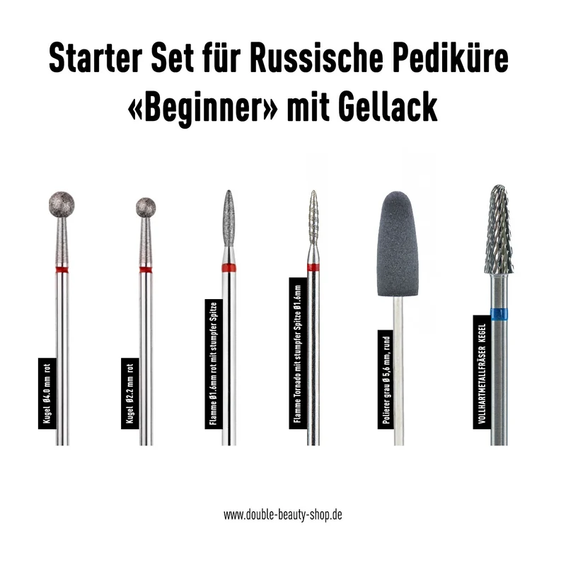 Starter Set Bits «Beginner» für Russische Pediküre mit Gellack
