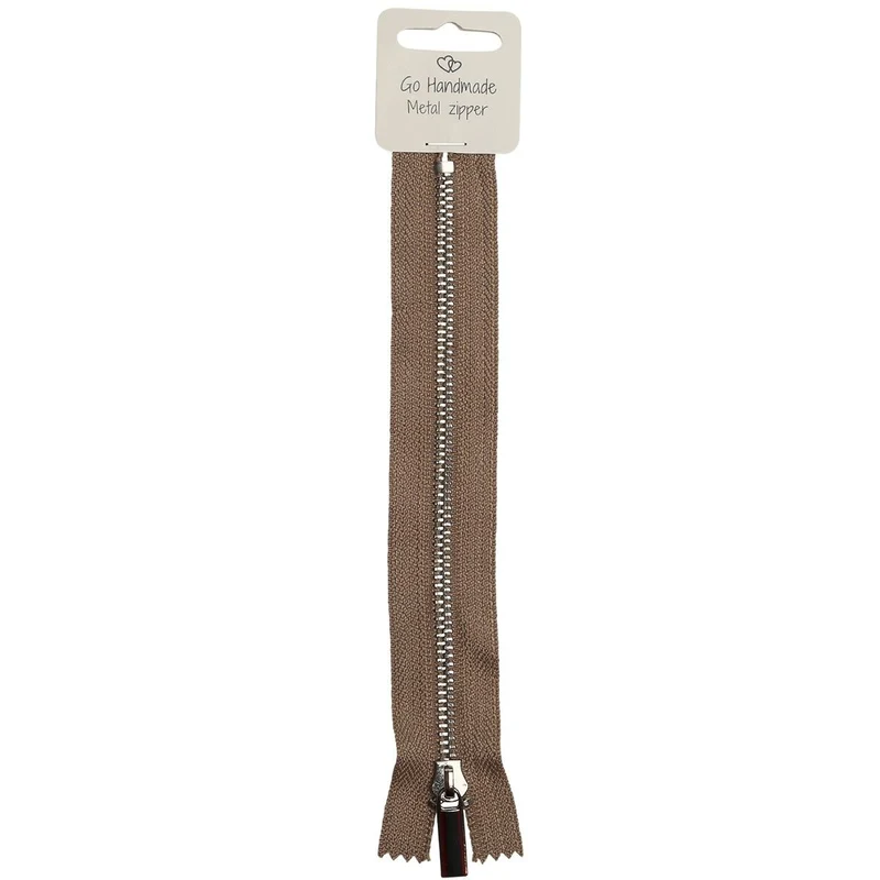 Reißverschluss aus Metall - Beige