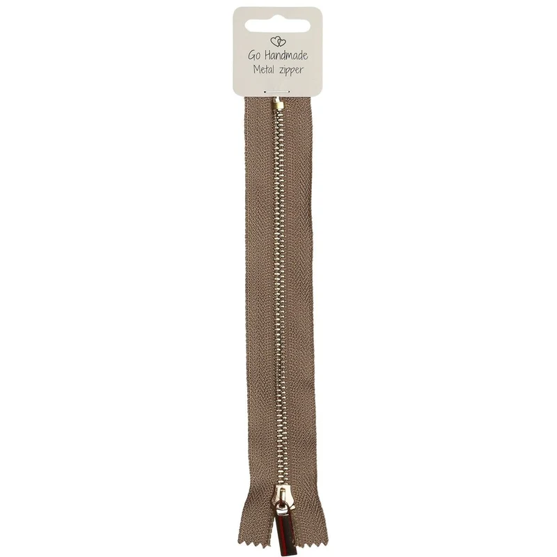 Reißverschluss aus Metall - Beige