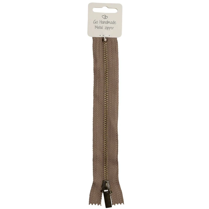 Reißverschluss aus Metall - Beige