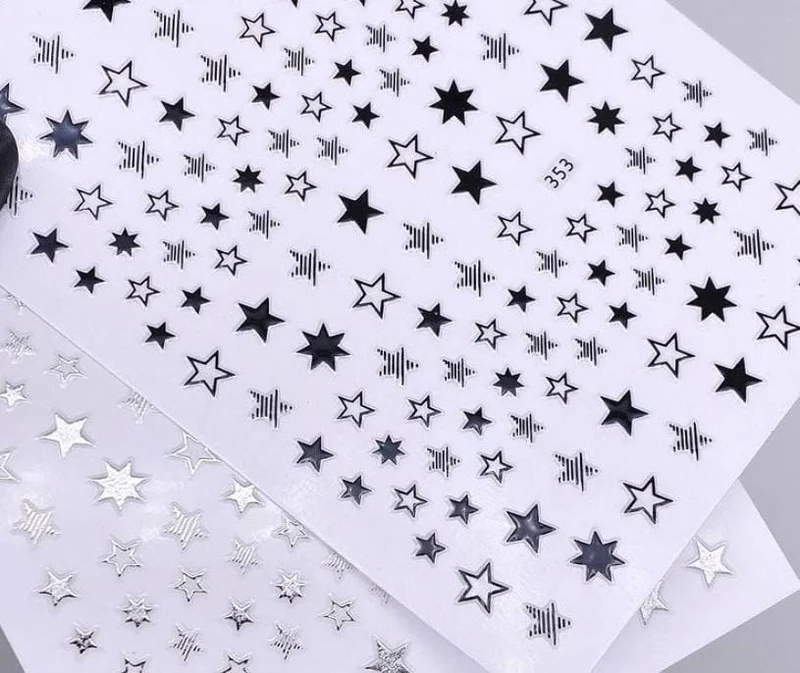 STARS BLACK - Aufkleber 3D ZooNail