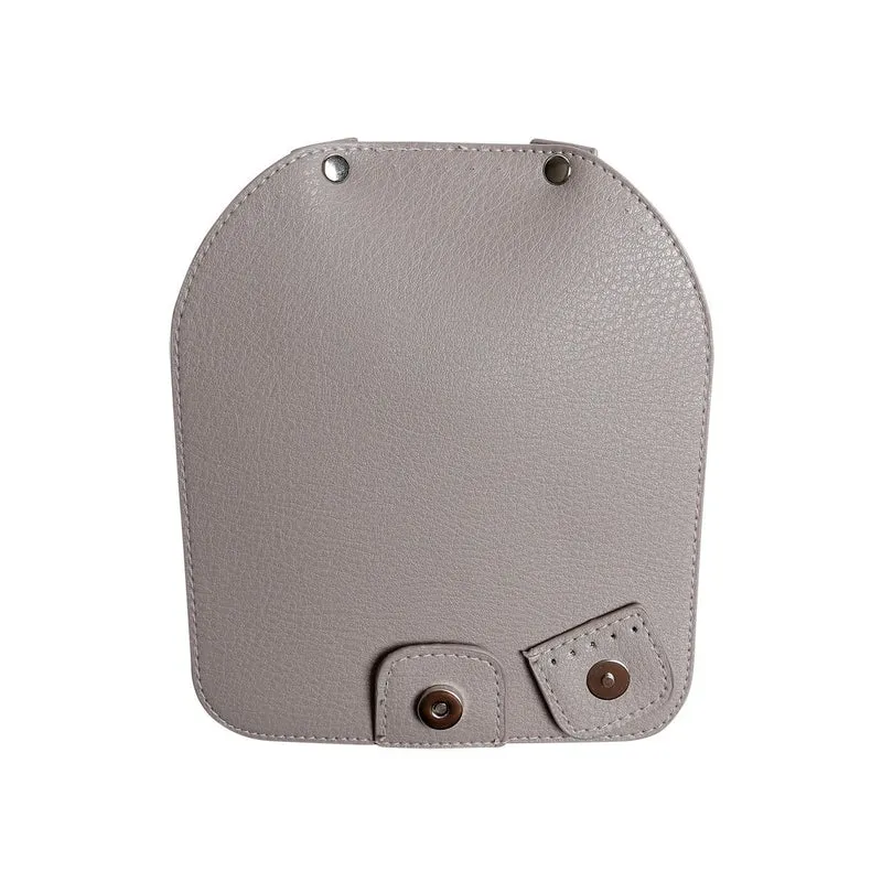 Taschenklappe mit Magnetknopf - Beige/Silber