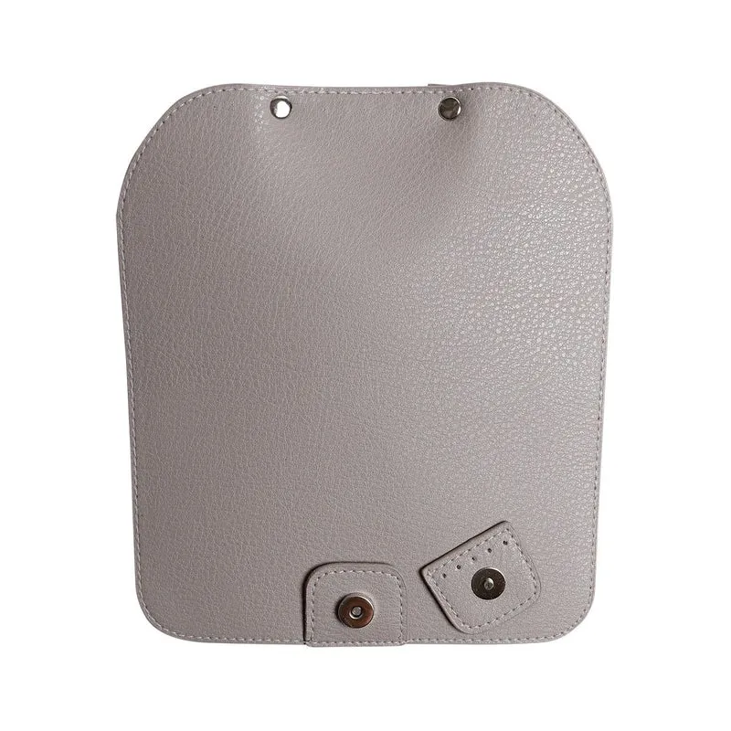 Taschenklappe mit Magnetknopf - Beige/Silber