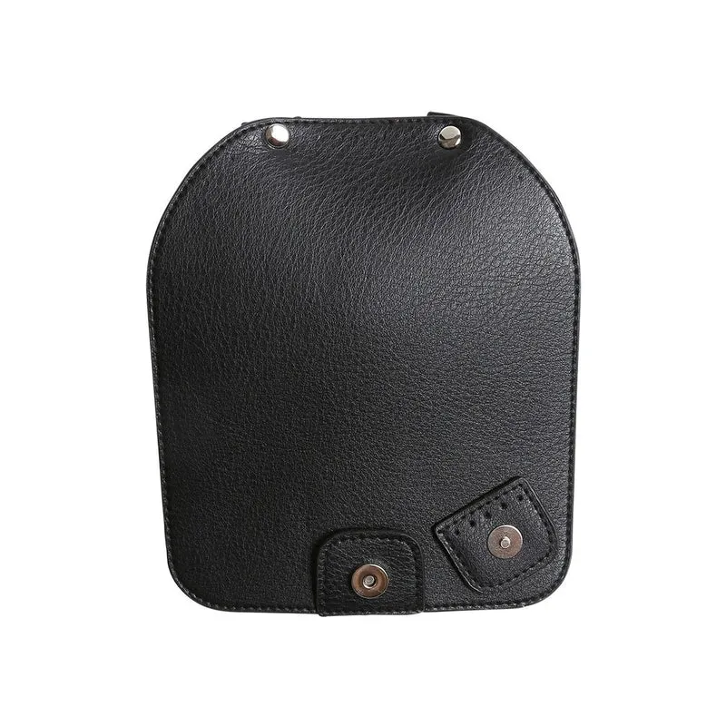 Taschenklappe mit Magnetknopf - Black/Silver