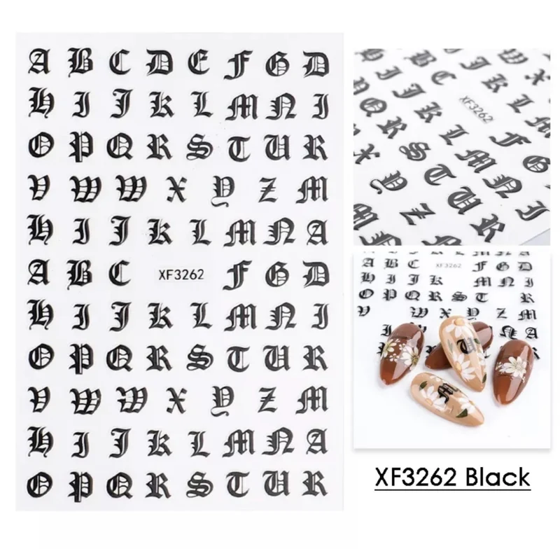 Sticker selbstklebend Buchstaben in schwarz