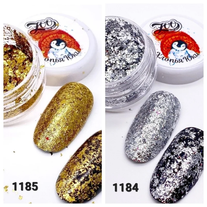 Glitter Flocken gold/silber von ZOO Nail