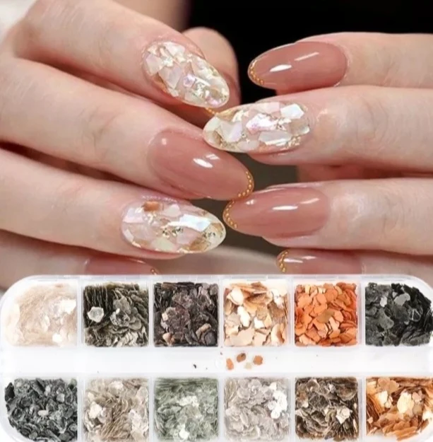 Nailart Muscheln Stücke Set 12 Farben Nr.26