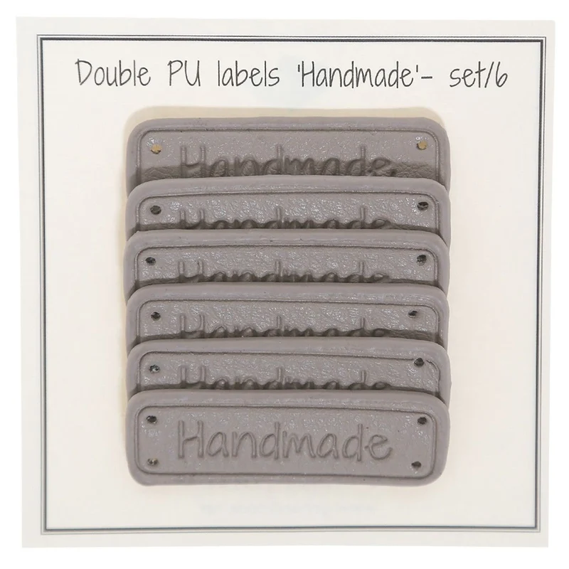 PU-Leder Etikett "Handmade" 5 x 1,5 cm