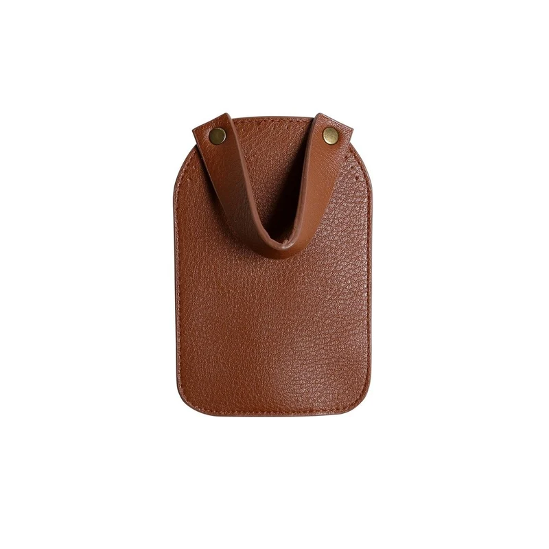 Taschenklappe mit Magnetknopf - Braun/Bronze