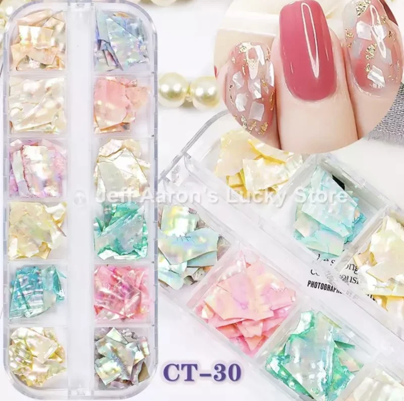Nailart Muscheln Flocken Set DELUXE Nr.33